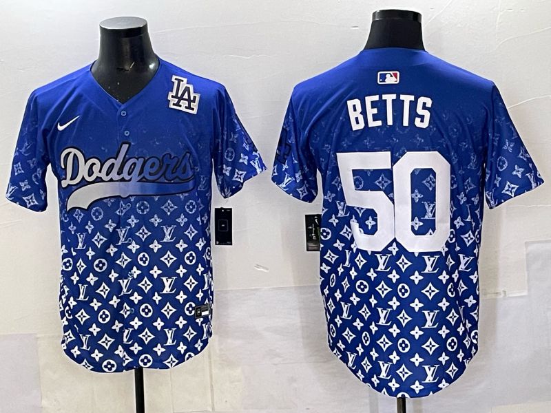Men Los Angeles Dodgers #50 Betts Blue Nike 2025 MLB jersey 08